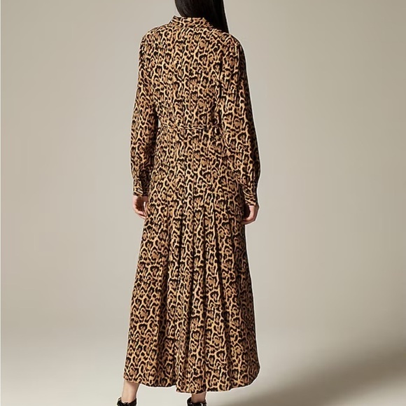 J crew Drapey pleated shirtdress in leopard print - Picture 4 of 6